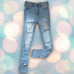 Hollister Y2K Women’s High Rise Super Skinny Distressed Jeans Size 1 Long